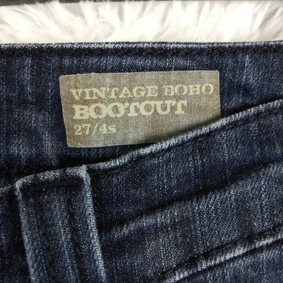 Nine West Womens Jeans Vintage Boho Boot Cut Blue Pockets Dark Wash Mid Rise 4 - Picture 9 of 10
